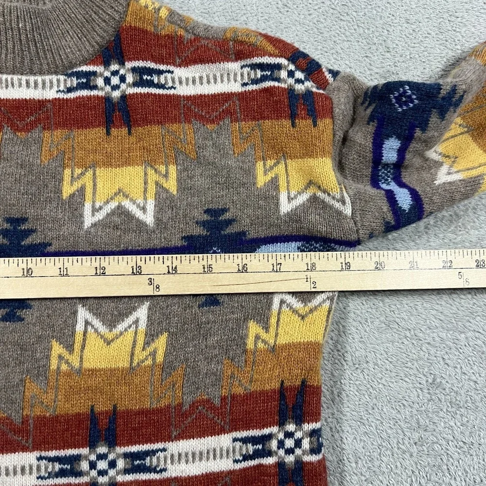 Faherty Sweater Womens XXS Doug Good Feather Southwestern Crew Neck Wool Nylon